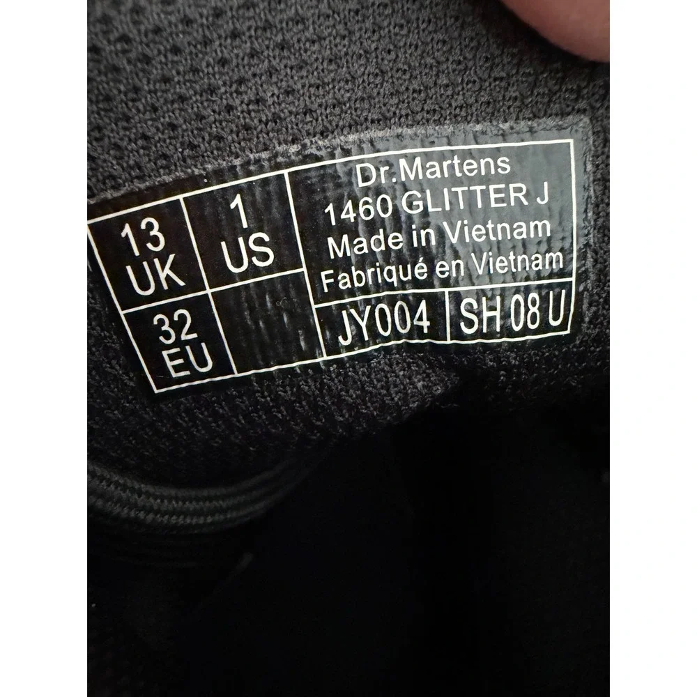Kids Dr Martens‎ 1460 Glitter J Boots Size 1 US Kids Glitter Brown Lace Up zip
